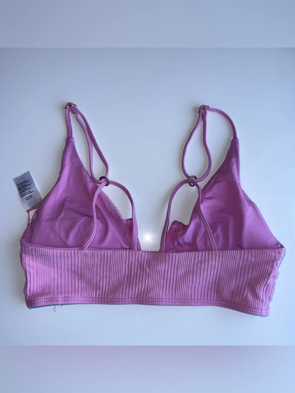 L*SPACE Peony Purple Siren Top Court Bottom Ribbed Miami Beach style Bikini L - Picture 6 of 11